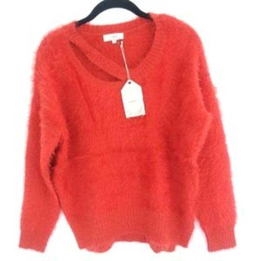 Pullover Sweater Orange Size Large Soft and Fuzzy Entro NWT